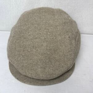 Vintage Hatterdashery Newsboy Cabbie Wool Tweed Hat  Adjustable Beige